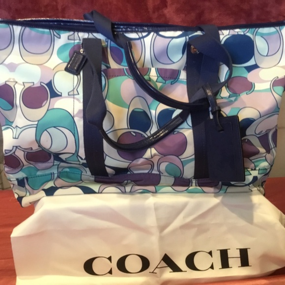 COACH KYRA SIGNATURE HIBISCUS TOTE, BACKPACK,HANDBAG - Picture 3 of 5